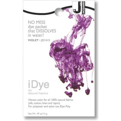 Jacquard iDye Fabric Dye for Natural Textiles, Vibrant Violet Soluble Pouch for Stovetop Application on Cotton Silk Linen, Garment Colouring, 14g Jacquard iDye Fabric Dye for Natural Textiles, Vibrant Violet Soluble Pouch for Stovetop Application on Cotton Silk Linen, Garment Colouring, 14g