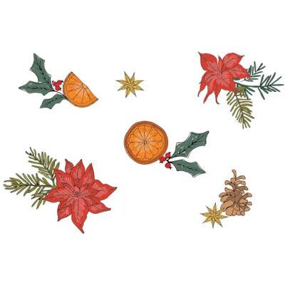 Sizzix Clear Stamp Set, Poinsettia & Pine by , 11 Rubber Cling Stamps Sizzix Clear Stamp Set, Poinsettia & Pine by , 11 Rubber Cling Stamps