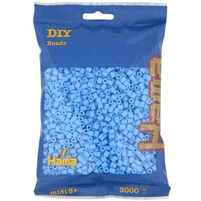 Hama Beads Bag Approx. 3000 Midi Fuse Beads Mosaic Decoration Arts & Craft for Creative Children Ages 5+ Pastel Blue Hama Beads Bag Approx. 3000 Midi Fuse Beads Mosaic Decoration Arts & Craft for Creative Children Ages 5+ Pastel Blue