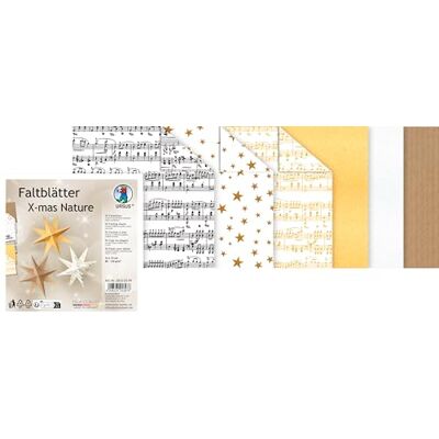 Ursus 3810 55 99 Folding Sheets X-mas Nature, Pack of 30, 15 x 15 cm, 100-120 g/m², in 6 Colours and Designs, Craft Paper DIY Set for Folding, Beige Ursus 3810 55 99 Folding Sheets X-mas Nature, Pack of 30, 15 x 15 cm, 100-120 g/m², in 6 Colours and Designs, Craft Paper DIY Set for Folding, Beige