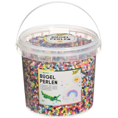 Folia 30,000 Multicolor Iron-on Beads in Bucket, Assorted in 22, Diameter 5 mm, Great Addition to Pin Plates Folia 30,000 Multicolor Iron-on Beads in Bucket, Assorted in 22, Diameter 5 mm, Great Addition to Pin Plates