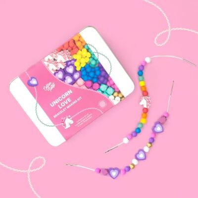 COTTON TWIST Wooden Heart Bracelet Making Kit, Unicorns and Rainbows COTTON TWIST Wooden Heart Bracelet Making Kit, Unicorns and Rainbows