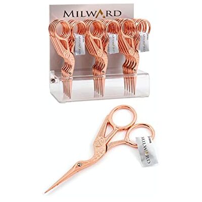 Milward Stork Embroidery Scissors Rose Gold 4.5" Sharp Tip Milward Stork Embroidery Scissors Rose Gold 4.5" Sharp Tip