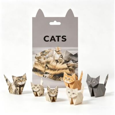 VorPrillynt Paper Cats Origami Kit, 50pcs Paper Cats, Craft Gifts, 3D Craft Paper Cat Stickers Arts Kits, Creative Craft Activity for Adults Kids Animal Lovers (Cat) VorPrillynt Paper Cats Origami Kit, 50pcs Paper Cats, Craft Gifts, 3D Craft Paper Cat Stickers Arts Kits, Creative Craft Activity for Adults Kids Animal Lovers (Cat)