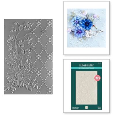 Spellbinders Wildly Beautiful 3D Embossing Folder from The Through The Meadow Collection by Susan Tierney-Cockburn, White Spellbinders Wildly Beautiful 3D Embossing Folder from The Through The Meadow Collection by Susan Tierney-Cockburn, White