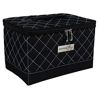 Everything Mary Collapsible Sewing Kit Organizer Box, Black & Blue Quilted Supplies Storage Basket for Supplies and Accessories Organization for Thread, Needles, Notions & Scissors Everything Mary Collapsible Sewing Kit Organizer Box, Black & Blue Quilted Supplies Storage Basket for Supplies and Accessories Organization for Thread, Needles, Notions & Scissors