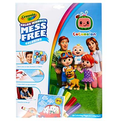 CRAYOLA Color Wonder Cocomelon Mess-Free Colouring Book (Includes 18 Colouring Pages & 5 Magic Color Wonder Markers) CRAYOLA Color Wonder Cocomelon Mess-Free Colouring Book (Includes 18 Colouring Pages & 5 Magic Color Wonder Markers)