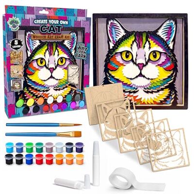 Splat Planet Cat 3D Wooden Art Kit – Paint Your Own 3D Layered Wood Wall Art for Kids & Adults, DIY 3D Art Cat Wood Painting Kit Wooden Art and Craft Gift Set, 25 x 25cm (10 x 10 inches) Splat Planet Cat 3D Wooden Art Kit – Paint Your Own 3D Layered Wood Wall Art for Kids & Adults, DIY 3D Art Cat Wood Painting Kit Wooden Art and Craft Gift Set, 25 x 25cm (10 x 10 inches)