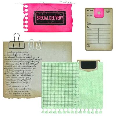 Sizzix Clear Stamps Set with Framelits Dies, Creative Combos by 49 & Market, 10 Rubber Stamps & 10 Cutting Dies Sizzix Clear Stamps Set with Framelits Dies, Creative Combos by 49 & Market, 10 Rubber Stamps & 10 Cutting Dies