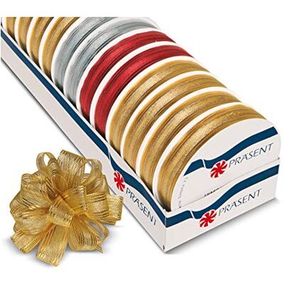 PRÄSENT Astoria Pull Bow Ribbon Colorful 16 x 3 m Spools 15 mm PRÄSENT Astoria Pull Bow Ribbon Colorful 16 x 3 m Spools 15 mm