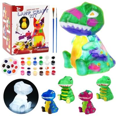 LinStyle Paint Your Own Dinosaur Lamp Kit, Art Supplies Arts & Crafts Kit, Painting kit for Kids 3-12, Dinosaur Toys for Boys Girls and Kids, Girls Boy Birthday Easter Gift Ages 6 7 8 9 10 11 12+ LinStyle Paint Your Own Dinosaur Lamp Kit, Art Supplies Arts & Crafts Kit, Painting kit for Kids 3-12, Dinosaur Toys for Boys Girls and Kids, Girls Boy Birthday Easter Gift Ages 6 7 8 9 10 11 12+