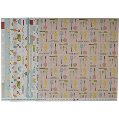 Anita y Su Mundo Anita and Su Mundo Collection My Recipes Scrapbooking Papers, Paper, Multicoloured, 12" x 12 Anita y Su Mundo Anita and Su Mundo Collection My Recipes Scrapbooking Papers, Paper, Multicoloured, 12" x 12