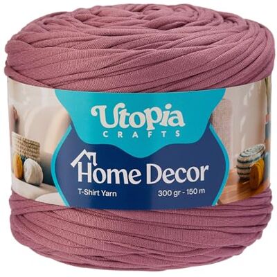 Utopia Crafts Home Decor T-Shirt Yarn for Crocheting, 300g Thick Soft Elastic Ribbon Yarn for Crochet Baskets Bags Rugs, Textile Fabric Yarn for Beginners, Home Decor, 5-7mm Hook (Aubergine Purple) Utopia Crafts Home Decor T-Shirt Yarn for Crocheting, 300g Thick Soft Elastic Ribbon Yarn for Crochet Baskets Bags Rugs, Textile Fabric Yarn for Beginners, Home Decor, 5-7mm Hook (Aubergine Purple)