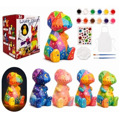 Tottshak Arts and Craft Kits Paint Your Own Dinosaur Lamp Kit Set for Kids Age 6-12 Tottshak Arts and Craft Kits Paint Your Own Dinosaur Lamp Kit Set for Kids Age 6-12