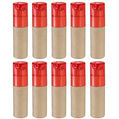 eBuyGB Pack of 10 Colouring Pencil Tubes for Wedding Favours and Party Bag Fillers, Red Lid eBuyGB Pack of 10 Colouring Pencil Tubes for Wedding Favours and Party Bag Fillers, Red Lid