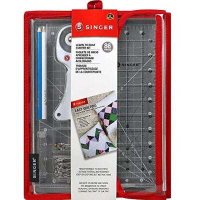 Singer Model: Beginner Quilting Kit - Glass Acrylic Fabric - 86-Piece Set Singer Model: Beginner Quilting Kit - Glass Acrylic Fabric - 86-Piece Set