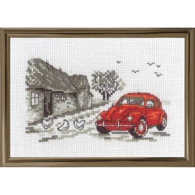Permin Red Embroidery Kit - 15x10 cm - Complete Pattern & Threads Permin Red Embroidery Kit - 15x10 cm - Complete Pattern & Threads