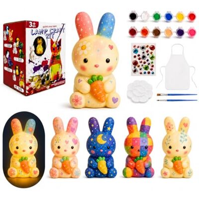 Tottshak Paint Your Own Rabbit Lamp Kit Arts and Craft Kits Gifts for Girls Age 6-12 Tottshak Paint Your Own Rabbit Lamp Kit Arts and Craft Kits Gifts for Girls Age 6-12