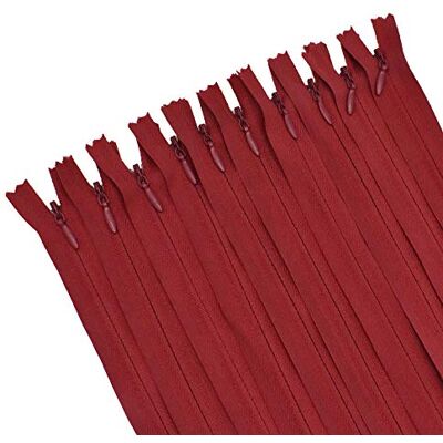 HDST-HOME 40Pcs 20 Inch Nylon Invisible Zippers Sewing for Tailor Sewing Crafts, Dresses, Skirts, Pillows DIY Crafter's Special (Wine Red) HDST-HOME 40Pcs 20 Inch Nylon Invisible Zippers Sewing for Tailor Sewing Crafts, Dresses, Skirts, Pillows DIY Crafter's Special (Wine Red)
