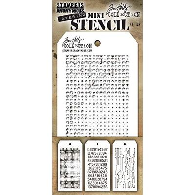 Tim Holtz Mini Layered Stencil Set - 48 Designs - 3 pcs Tim Holtz Mini Layered Stencil Set - 48 Designs - 3 pcs