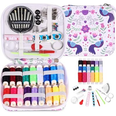 AUERVO Sewing Kit for Adults Needle and Thread Kit for Sewing with Peacock Zipper Case 18 Color Threads Portable Basic Hand Sewing Repair Kits for Beginners Traveler Emergency DIY Quick Fix AUERVO Sewing Kit for Adults Needle and Thread Kit for Sewing with Peacock Zipper Case 18 Color Threads Portable Basic Hand Sewing Repair Kits for Beginners Traveler Emergency DIY Quick Fix