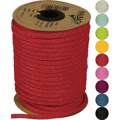 Halbach Seidenbänder Premium Paper Knitted Tube Width 4 mm Length 30 m Tubular Yarn Can Be Filled and Tear-Resistant Paper Yarn for Name Badges Children's Room or for Crafts, Colour: Coral Red Halbach Seidenbänder Premium Paper Knitted Tube Width 4 mm Length 30 m Tubular Yarn Can Be Filled and Tear-Resistant Paper Yarn for Name Badges Children's Room or for Crafts, Colour: Coral Red
