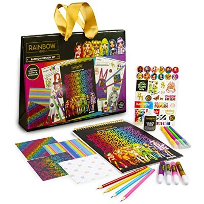 Rainbow High Fashion Design Sketchbook Set Designer Kit for Girls 30 Page Design Pad, Brush Tip Pens & Colouring Pencils Book Rainbow High Fashion Design Sketchbook Set Designer Kit for Girls 30 Page Design Pad, Brush Tip Pens & Colouring Pencils Book