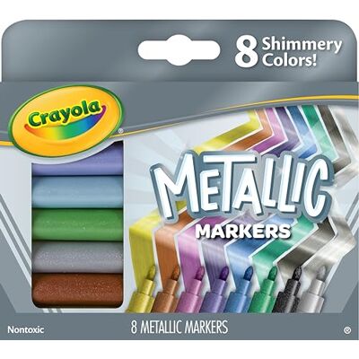 CRAYOLA Metallic Markers, 8 Count CRAYOLA Metallic Markers, 8 Count
