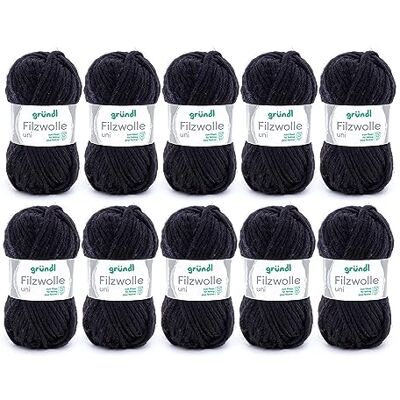 Gründl Wool Felted Yarn - Black - Yarn Gründl Wool Felted Yarn - Black - Yarn