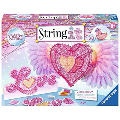 Ravensburger String it Maxi: 3D Heart String Art Craft Set for Children from 8 Years Old, Creative Thread Pictures, with Glitter Effect Ravensburger String it Maxi: 3D Heart String Art Craft Set for Children from 8 Years Old, Creative Thread Pictures, with Glitter Effect