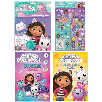 Anila's Gabby's Dollhouse Activity Set with Colouring Set, Stickers, Sticker Book & Colouring Book. Anila's Gabby's Dollhouse Activity Set with Colouring Set, Stickers, Sticker Book & Colouring Book.