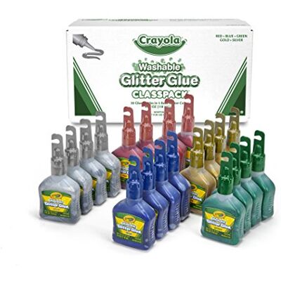 CRAYOLA Glitter Glue Bulk, 20 Count Classpack, Washable Craft Glue, 5 Assorted Colors CRAYOLA Glitter Glue Bulk, 20 Count Classpack, Washable Craft Glue, 5 Assorted Colors
