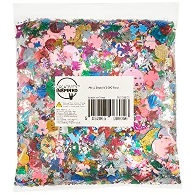 Creativity Inspired Scola Sequins & Spangles Assorted, 500g Bag, Various Shapes & Colours, School Supplies, Art and Crafts Projects, Children's Craft Projects, For Kids Creativity Inspired Scola Sequins & Spangles Assorted, 500g Bag, Various Shapes & Colours, School Supplies, Art and Crafts Projects, Children's Craft Projects, For Kids