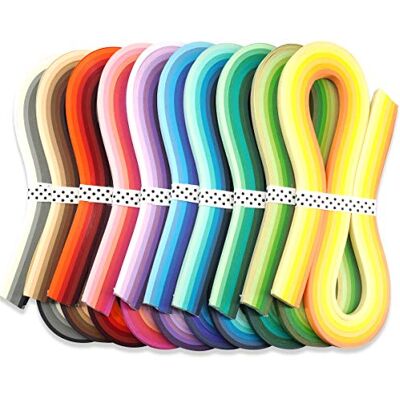 JUYA Multi-Color Paper Quilling Strips Set 60 Colors 10 Packs 54cm Length Paper Width 10mm (0.39 in) JUYA Multi-Color Paper Quilling Strips Set 60 Colors 10 Packs 54cm Length Paper Width 10mm (0.39 in)