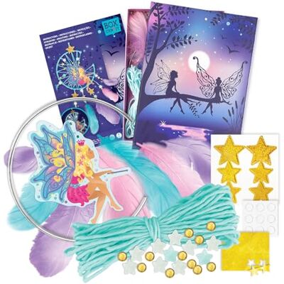 BOX CANDIY Dream Catcher Kit I Magical Forest I Glow in the Dark Craft Kit dreamcatcher kits for kids with a metal moon ring, 6 m of luminous yarn and 10 star beads, plus printed instructions BOX CANDIY Dream Catcher Kit I Magical Forest I Glow in the Dark Craft Kit dreamcatcher kits for kids with a metal moon ring, 6 m of luminous yarn and 10 star beads, plus printed instructions