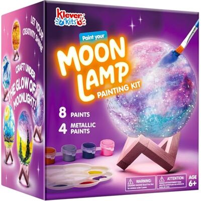 Klever Kits DIY 3D Moon Night Light, Paint Your Own Moon Lamp Kit Galaxy Lamp Arts and Crafts Kit, Crafts for Kids Ages 6+, Birthday Gifts for Kids Girls Boys 6 7 8 9 10 11 12 Presents Klever Kits DIY 3D Moon Night Light, Paint Your Own Moon Lamp Kit Galaxy Lamp Arts and Crafts Kit, Crafts for Kids Ages 6+, Birthday Gifts for Kids Girls Boys 6 7 8 9 10 11 12 Presents