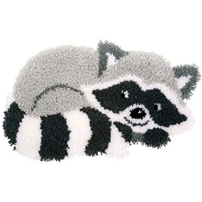 Vervaco Latch Hook Shaped Rug: Raccoon, Assorted Vervaco Latch Hook Shaped Rug: Raccoon, Assorted