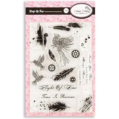 Dawn Bibby Creations Wings of Time Steampunk Feather & Grunge Stamp Set Dawn Bibby Creations Wings of Time Steampunk Feather & Grunge Stamp Set
