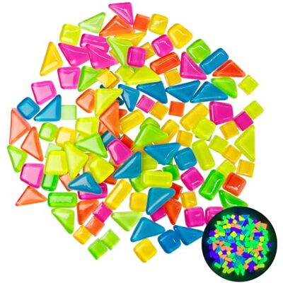 LUKHMELF Glow in The Dark Mosaic Tiles,Mosaic Tiles for Crafts,Irregular Mosaic Glass Pieces,for Children Handmade Crystal Craft,Coasters,Home Decor DIY Art Project,0.88 Pound(Mixed Color Series) LUKHMELF Glow in The Dark Mosaic Tiles,Mosaic Tiles for Crafts,Irregular Mosaic Glass Pieces,for Children Handmade Crystal Craft,Coasters,Home Decor DIY Art Project,0.88 Pound(Mixed Color Series)