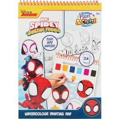 Disney Junior Spidey and Friends Water Colouring Book with Brush 24 Paint with Water Pages Creative Fun for Kids Age 3+ (SP24355) Disney Junior Spidey and Friends Water Colouring Book with Brush 24 Paint with Water Pages Creative Fun for Kids Age 3+ (SP24355)