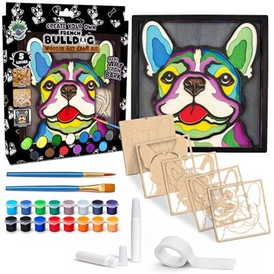 Splat Planet French Bulldog 3D Wooden Art Kit – Paint Your Own 3D Layered Wood Wall Art for Kids & Adults, DIY 3D Art French Bulldog Wood Painting Kit Wooden Art and Craft Gift Set, 25 x 25cm Splat Planet French Bulldog 3D Wooden Art Kit – Paint Your Own 3D Layered Wood Wall Art for Kids & Adults, DIY 3D Art French Bulldog Wood Painting Kit Wooden Art and Craft Gift Set, 25 x 25cm