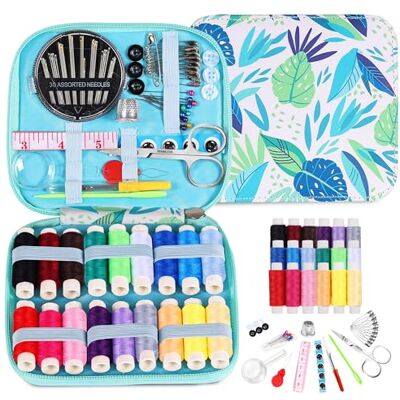 AUERVO Sewing Kit for Adults Needle and Thread Kit for Sewing with Leaf Zipper Case 18 Color Threads Portable Basic Hand Sewing Repair Kits for Beginners Traveler Emergency DIY Quick Fix AUERVO Sewing Kit for Adults Needle and Thread Kit for Sewing with Leaf Zipper Case 18 Color Threads Portable Basic Hand Sewing Repair Kits for Beginners Traveler Emergency DIY Quick Fix