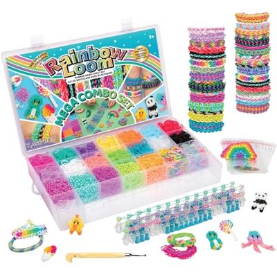 Rainbow Loom Mega Combo Loom Band Kit Rubber Band Bracelet Kit with Clips, Gift Bags, and Elastic Bands Childrens Jewellery Making Kits Make Great Gifts for Kids Age 7+ Rainbow Loom Mega Combo Loom Band Kit Rubber Band Bracelet Kit with Clips, Gift Bags, and Elastic Bands Childrens Jewellery Making Kits Make Great Gifts for Kids Age 7+