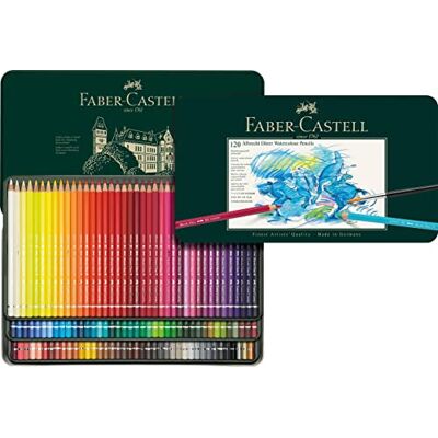 Faber Art & Graphic Albrecht Dürer Watercolour Pencil, Multicoloured, Tin of 120, Art, Craft, Drawing, Sketching, Home, School, University, Colouring Faber Art & Graphic Albrecht Dürer Watercolour Pencil, Multicoloured, Tin of 120, Art, Craft, Drawing, Sketching, Home, School, University, Colouring