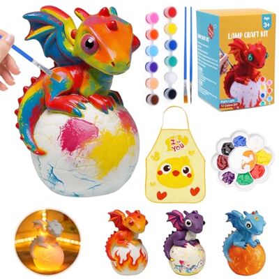 BelleStyle Paint Your Own Dinosaur Lamp Kit, DIY Night Light Arts and Crafts for Kids Ages 6 7 8 9 10 11 12, Pterosaur Painting Sets Dinosaur Toys Birthday Easter Gifts for Boys Girls 6-12 Years Old BelleStyle Paint Your Own Dinosaur Lamp Kit, DIY Night Light Arts and Crafts for Kids Ages 6 7 8 9 10 11 12, Pterosaur Painting Sets Dinosaur Toys Birthday Easter Gifts for Boys Girls 6-12 Years Old