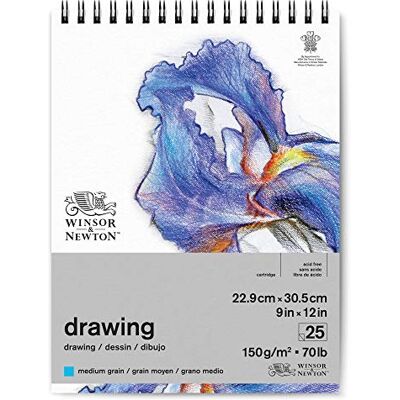 Winsor & Newton Drawing Paper, Natural White, 22,9 x 30,5 cm-25 Blatt Zeichenpapier mit Spiralbindung Winsor & Newton Drawing Paper, Natural White, 22,9 x 30,5 cm-25 Blatt Zeichenpapier mit Spiralbindung