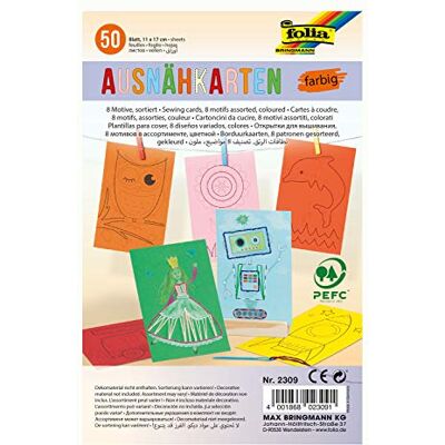 Folia Cartes à coudre, 110 x 170 mm, assorti - Lot de 3 - Paper Sheets Folia Cartes à coudre, 110 x 170 mm, assorti - Lot de 3 - Paper Sheets
