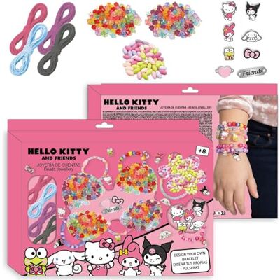CERDÁ LIFE'S LITTLE MOMENTS Hello Kitty and Friends Beads Jewelry Set-Design Your own Bracelets with Beads, Elastic and Character Charms Sanrio-More Than 1000 Pieces CERDÁ LIFE'S LITTLE MOMENTS Hello Kitty and Friends Beads Jewelry Set-Design Your own Bracelets with Beads, Elastic and Character Charms Sanrio-More Than 1000 Pieces