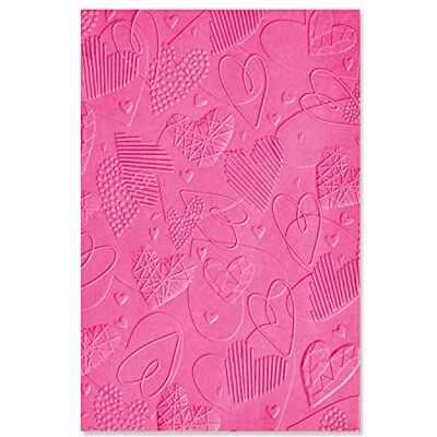 Sizzix 3-D Textured Impressions Embossing Folder Mark Making Hearts by Kath Breen, Grey, One Size Sizzix 3-D Textured Impressions Embossing Folder Mark Making Hearts by Kath Breen, Grey, One Size