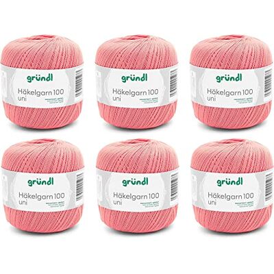 Gründl Cotton Crochet Yarn - 566m - 100g - Salmon - Crochet Yarn Gründl Cotton Crochet Yarn - 566m - 100g - Salmon - Crochet Yarn